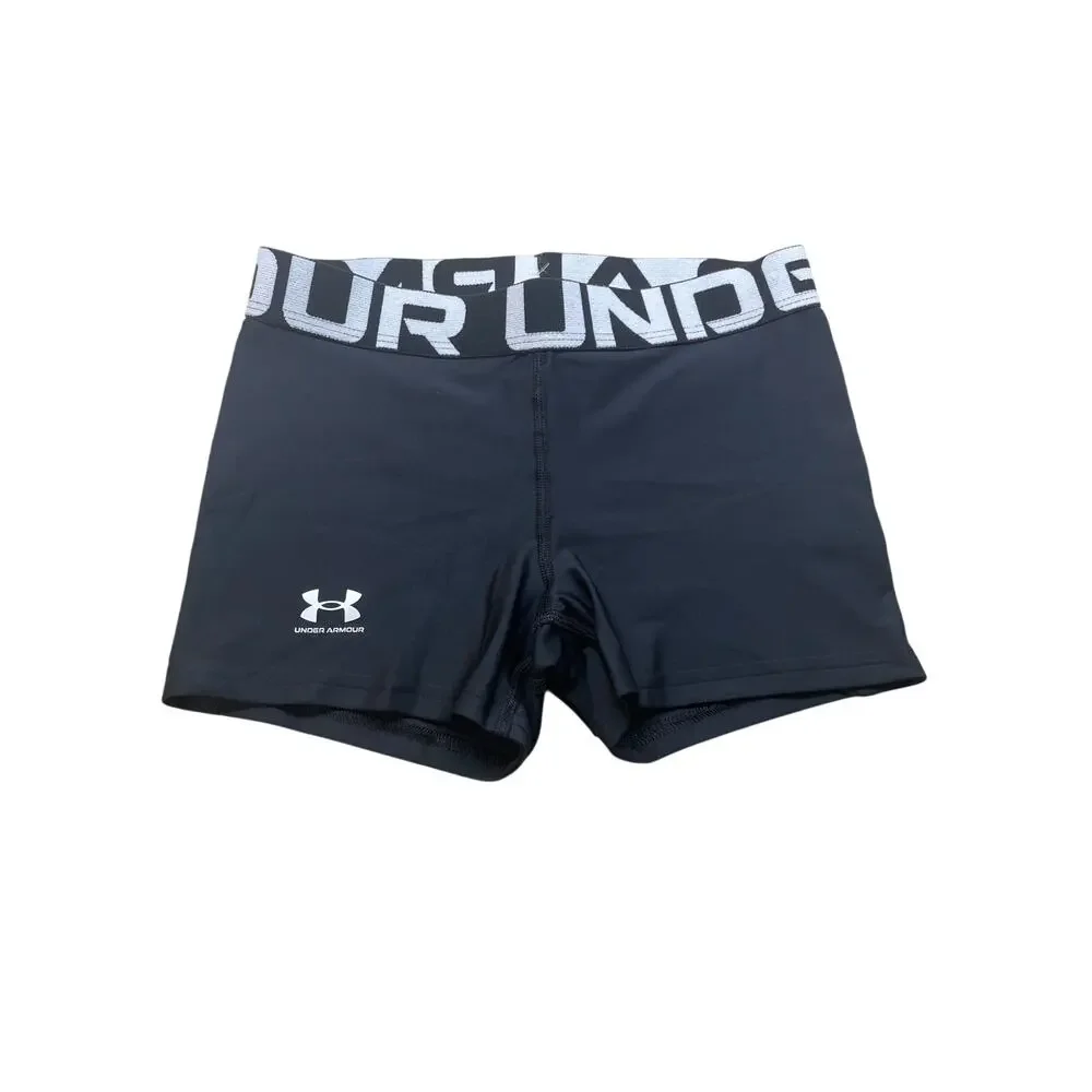 Under Armour Shorts HeatGear Shorty Compression Girls Youth Medium Black NWT
